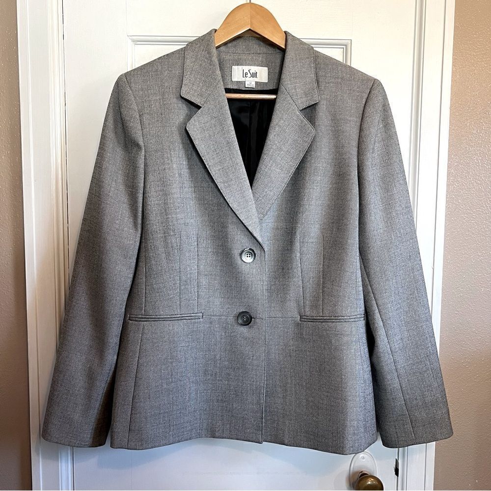 Le Suit Grey Blazer Jacket 12